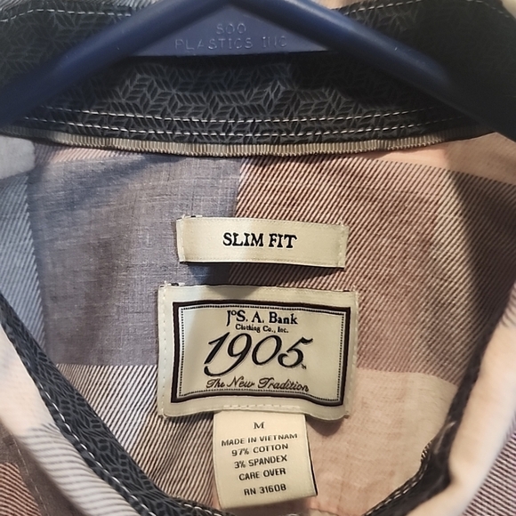 Jos. A. Bank 1905 Gray And Pink Check Shirt - Picture 2 of 8